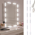 Vedenie toaletný stolík zrkadlo svetlá make-up set 10 ks usb 3 farby svetla