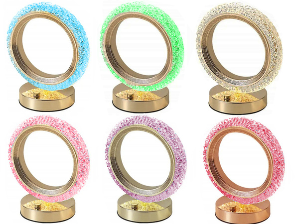 Masă lumina de noapte inel de cristal a condus rgb