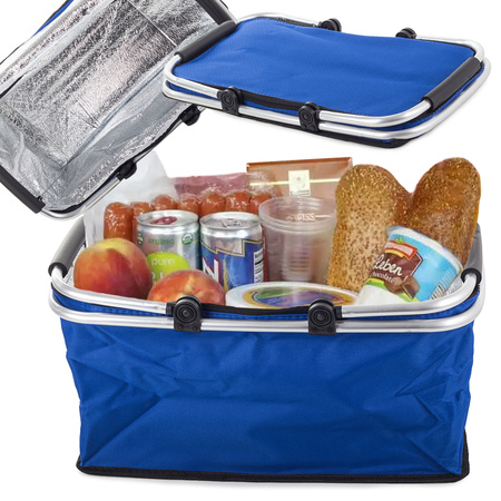 Thermal folding picnic basket insulating shopping basket