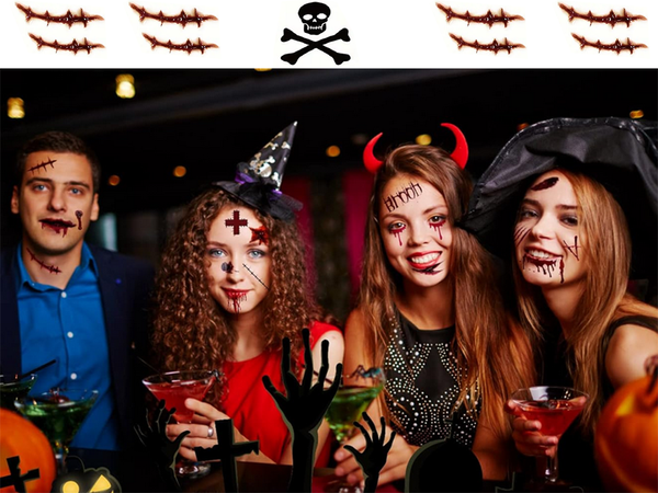 Tetovanie halloween falošné realistické umývateľné dočasné maskovanie krv