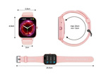 Reloj inteligente para mujer y hombre con correa de goma, deportivo, Bluetooth, llamadas, rosa