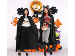 Plášť halloween dlhý čierny plášť s kapucňou maskovací kostým kostým