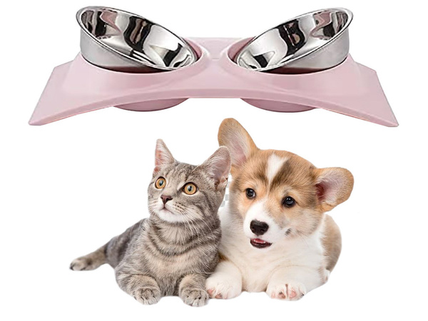 Douchettes en metal pour chiens et chats 2pc set 0.4 l