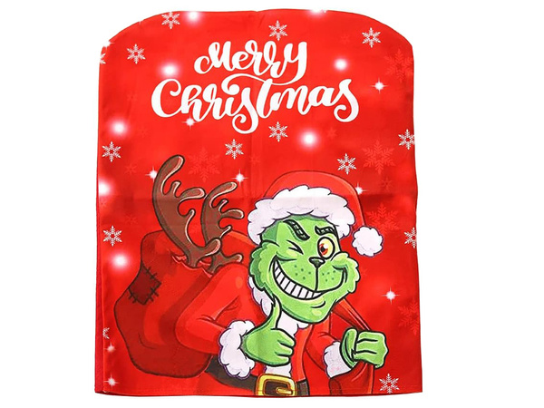 Festive scaun capac decorativ universal grinch pentru spătar