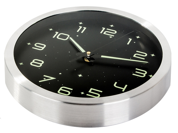 Gran reloj fluorescente de pared estrellas 30cm