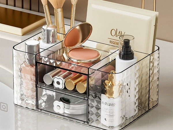 Boîte de rangement pour cosmétiques et bijoux pour la salle de bain ou le bureau tiroirs