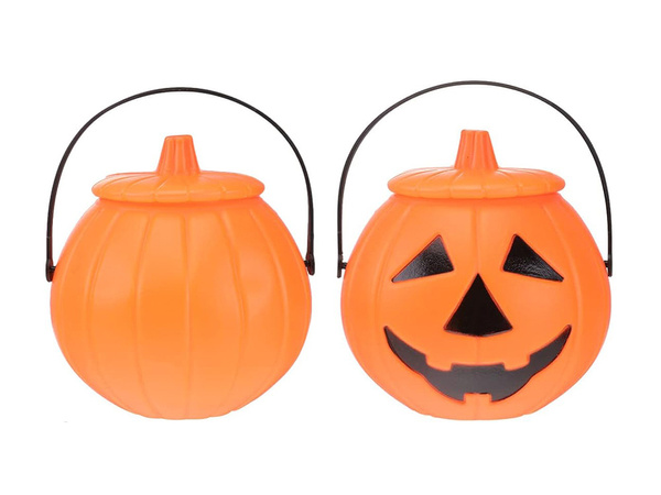 Cubo de halloween calabaza recipiente de caramelos caldero grande de caramelos