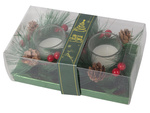 Lumânări decorative în sticlă lumânări coroană set pentru crăciun 2 buc