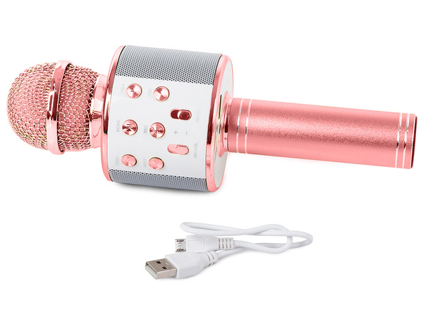 Bezdrôtový mikrofón bluetooth karaoke reproduktor okrúhly s puzdrom rôzne režimy