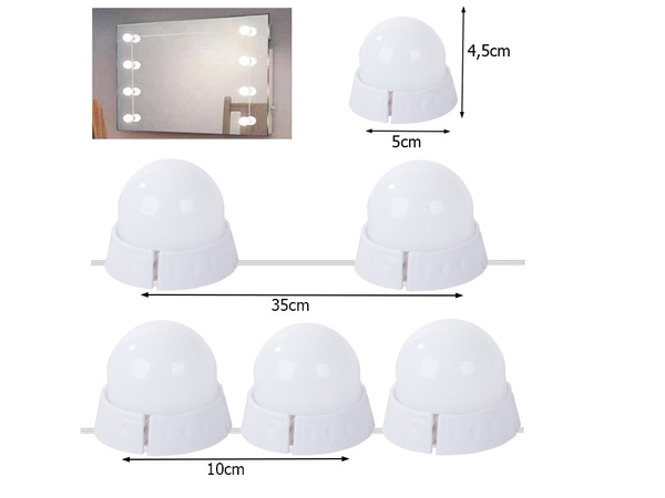 Led garderoobi laua peegli tuled meigikomplekt 10tk