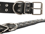 Studded dog collar eco leather adjustable l