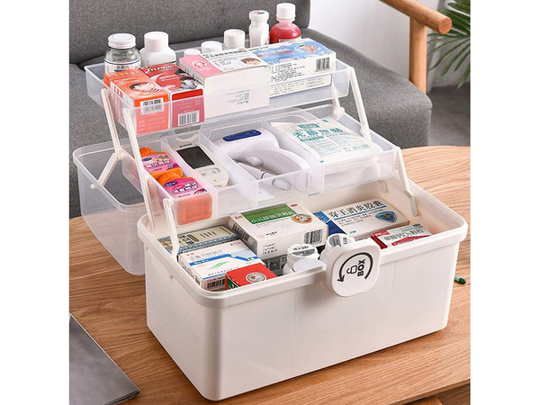 Medicines organiser container box medicine cabinet large zippered box