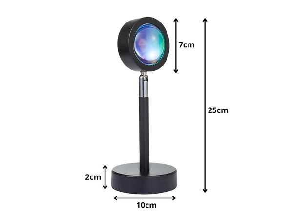 Proiector lampă apus de soare est imitație de metal a condus rgb usb + telecomandă