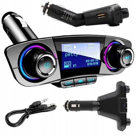 Fm transmitter bluetooth usb 5.0 multifunctional 8in1