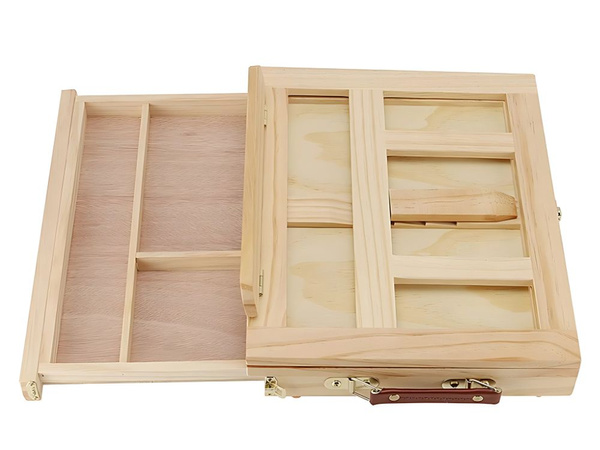 Caballete de escritorio estuche de madera con cajón regulable en inclinación