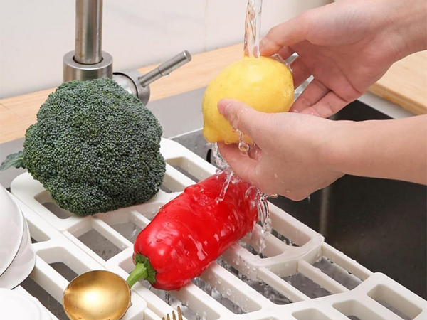 Scurgător chiuvetă uscător fructe legume pentru uscare telescopic