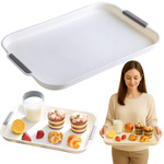 Plastic kitchen tray for serving breakfast, drinks, cakes and desserts