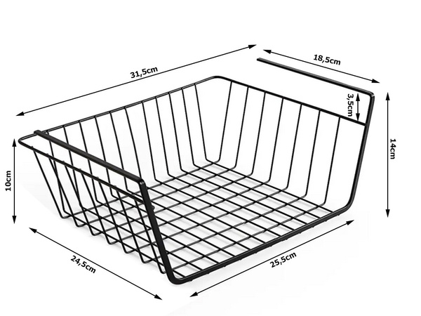 Metallist korvi riputatud köögiriiul rippuv riiul korraldaja
