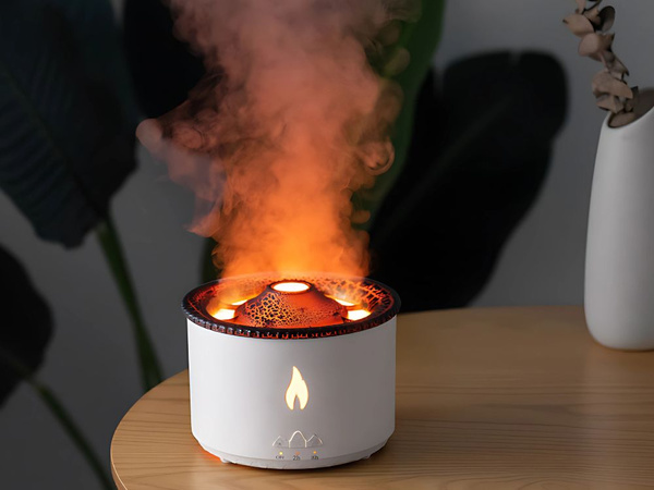 Humidificateur d'air diffuseur led rgb volcano fragrance mist fire explosion