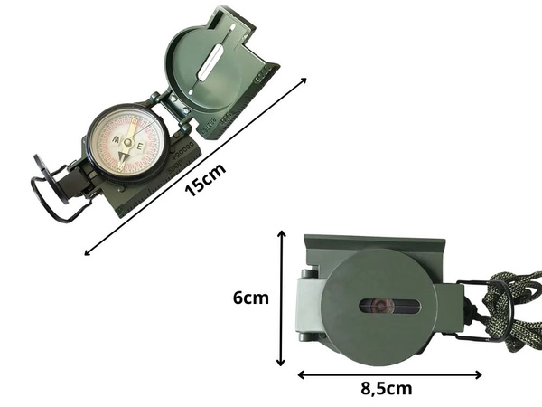 Profesionāls taktiskais militārais militārais kompass metāla aizslēdzams lineāls