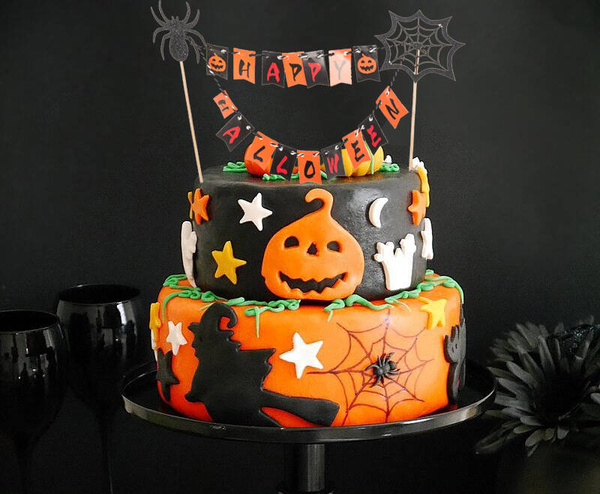 Halloween decor pentru un tort cupcake picker topper hârtie ghirlandă