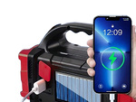 Päikesepatarei taskulamp kaasaskantav laetav led cob powerbank valgusfoor