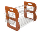Double-decker dishwasher drier wooden