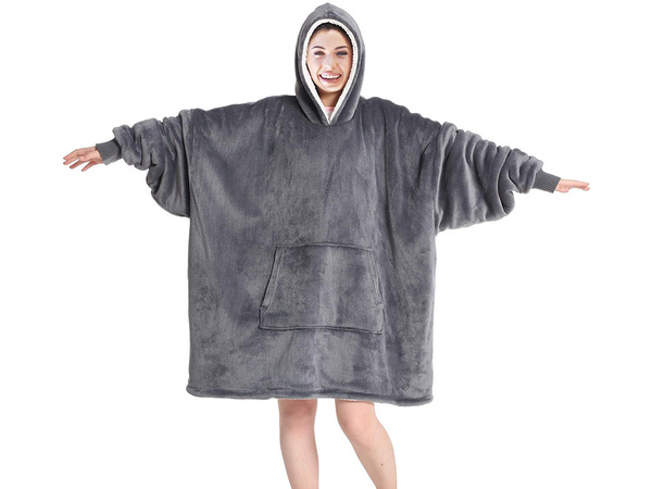 Teplá mikina oversize deka xxl 2v1 hrubý fleece