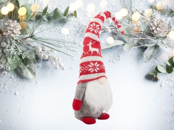Navidad ghost gnomo gris con barba de árbol de navidad 48cm suave