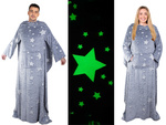 Deka s rukávmi fleece teplá mikina župan neon