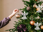 Árbol de navidad colgantes ángel 3pcs brillo adornos