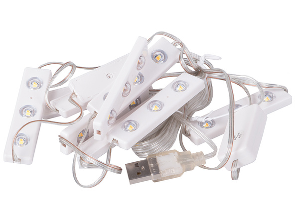 Lampki do lustra toaletki led zestaw makijaż 10 sztuk usb 3 barwy światła
