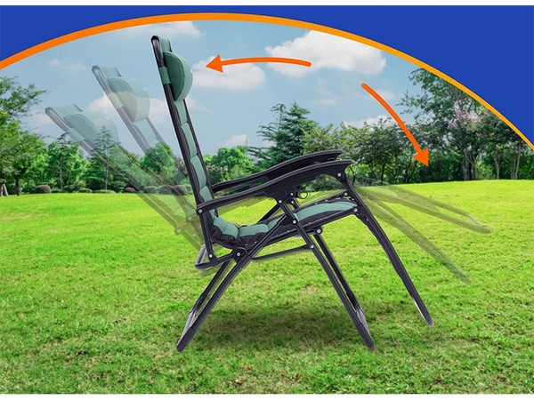 Chaise longue de jardin pliante coussin de gravité renforcé doux