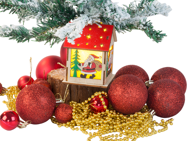 Lemn agățat pom de crăciun lanternă iluminat crăciun decorare mickey