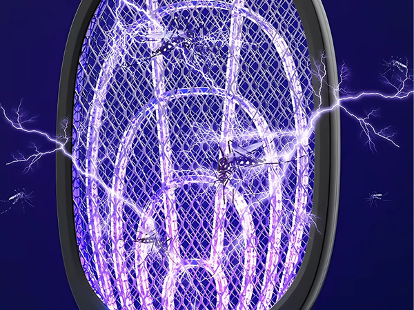 Electric fly swatter for mosquitoes moths insects with uv lamp with stand