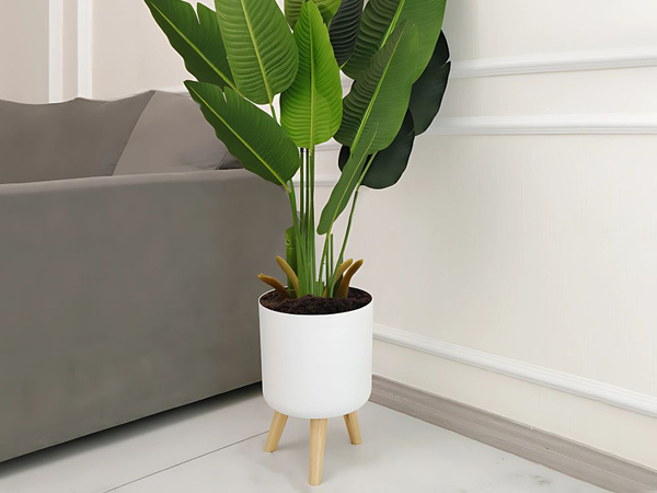 Maceta maceta de pie sobre patas para la casa jardín de pie blanco
