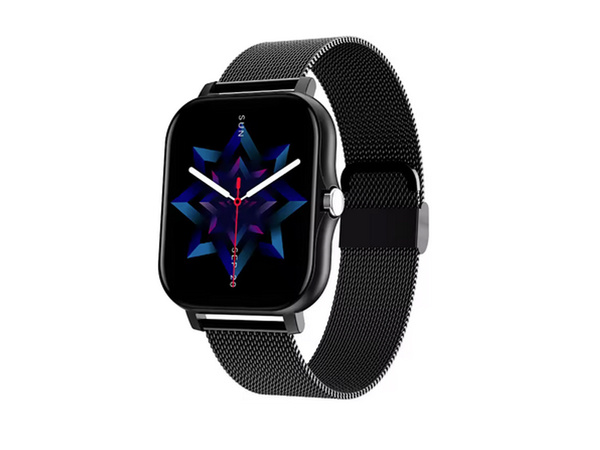 Smartwatch zegarek damski męski gumowy pasek sport bluetooth rozmowy czarny