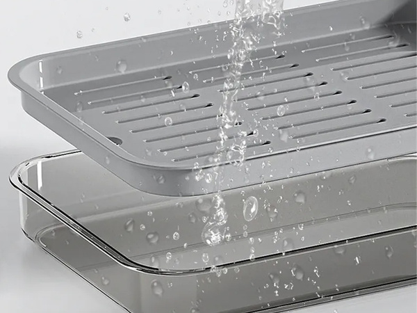 Two-layer kitchen tray drining rack for dishes vegetables fruit plastic