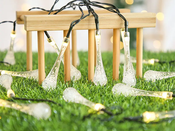 Solar lights garden icicle garland terrace balcony 100 led