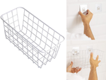 Cesta colgante organizador metálico estante colgante blanco fuerte