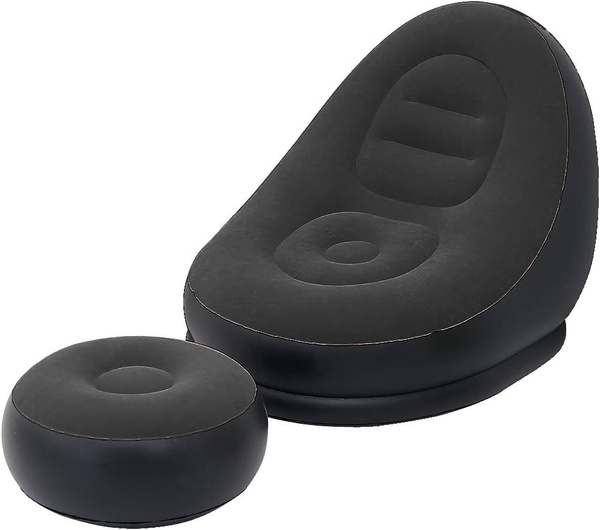 SILLÓN INFLABLE CON REPOSAPIÉS 1 NEGRO (10)