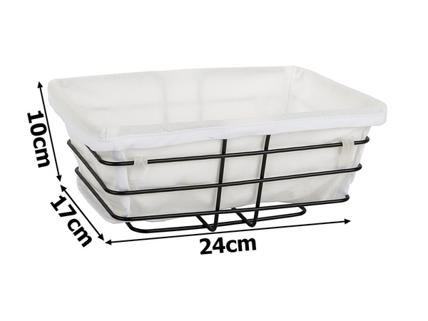 Altillo cesta de alambre de metal para cocina para pan de frutas con forro