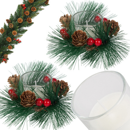 Dekorative kerzen im glas kerzen kranz set für weihnachten 2 stück