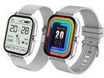 Smartwatch women's men's rubber strap sports Bluetooth calls grey