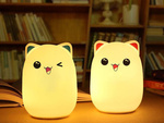 Luz nocturna led para niños rgb cat touch