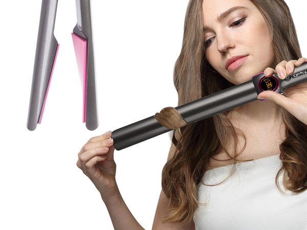 Lisseur cheveux fer a boucler en ceramique 2in1 lcd