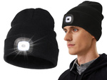 TOAMNA IARNA PĂLĂRIE CU LED TORȚĂ NEGRU USB 3 MODURI DE LUMINĂ
