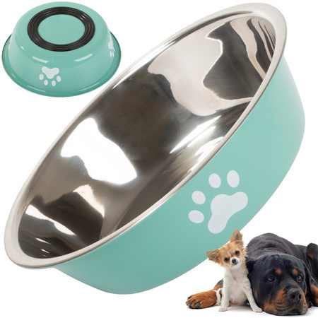 Metal anti-slipping dog cat food water bowl 150ml