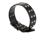 Studded dog collar eco leather adjustable l