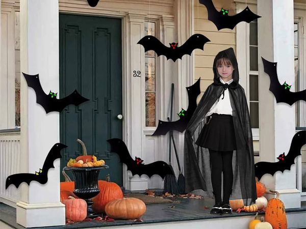 Capa halloween capa con capucha negro disfraz para niño